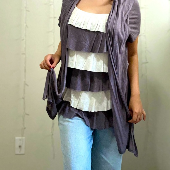 Andrea Missy Ruffled Layered Cardigan Top - Picture 5 of 6